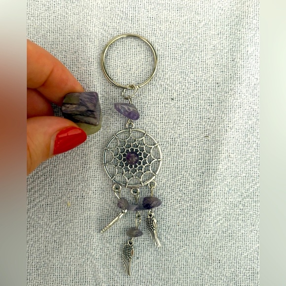 Amethyst Dreamcatcher Keychain - just beautiful crystal keychain - Picture 1 of 2